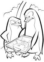 coloriage les pingouins regardent un plan